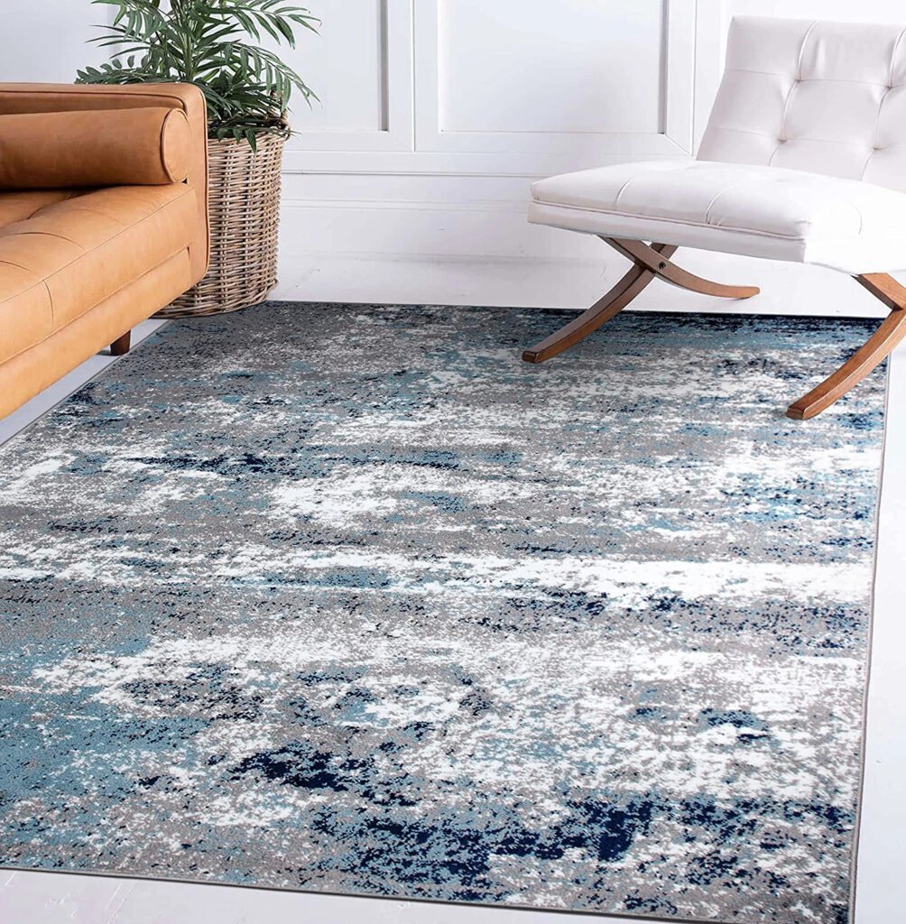 Rugshop Distressed Abstract Watercolor Area Rug