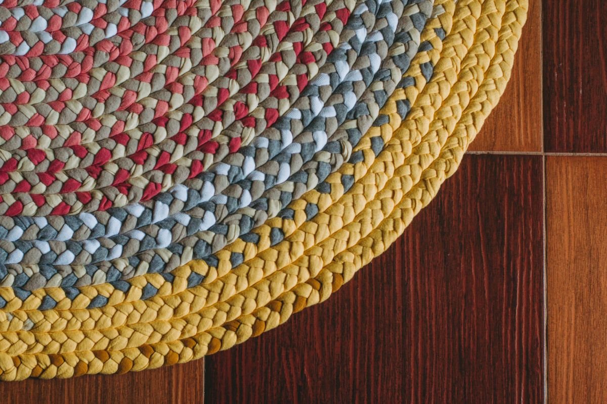 colorful handmade braided rug