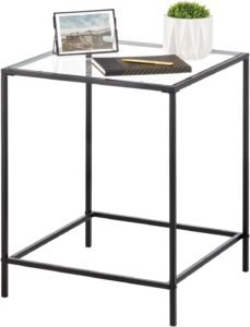 mDesign Glass Top Side/End Table